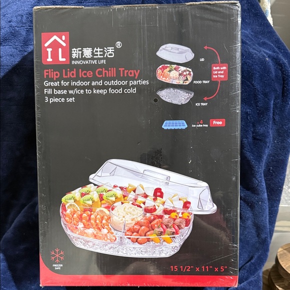 Innovative Life Other - Flip Lid Ice Chill Tray - Clear Food & Ice Serving Tray